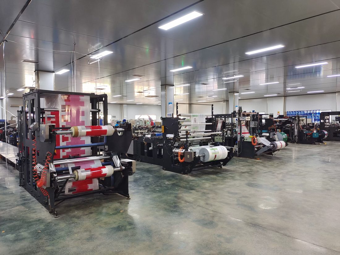 Flexible packaging printing and bag-making line