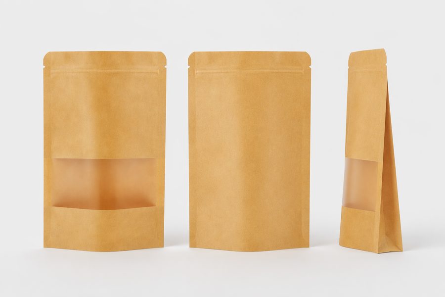 Large kraft paper stand-up pouch