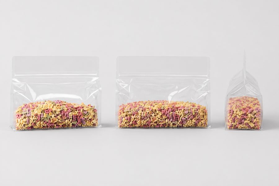Large clear 8-side seal bag